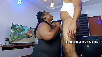Sloppy Blowjob Leads To A Messy Facial And Standing Doggy With A Thick Ebony Babe