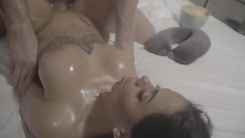 Hired For A Rubdown, She Gets Slicked Up And Filled Deep