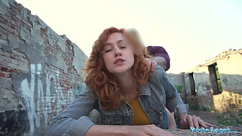 Public Agent: Fiery Redhead Waitress Drops To Her Knees For A Deep Throat Cock Sucking Before Bending Over To Get Pounded Doggystyle In The Open Air